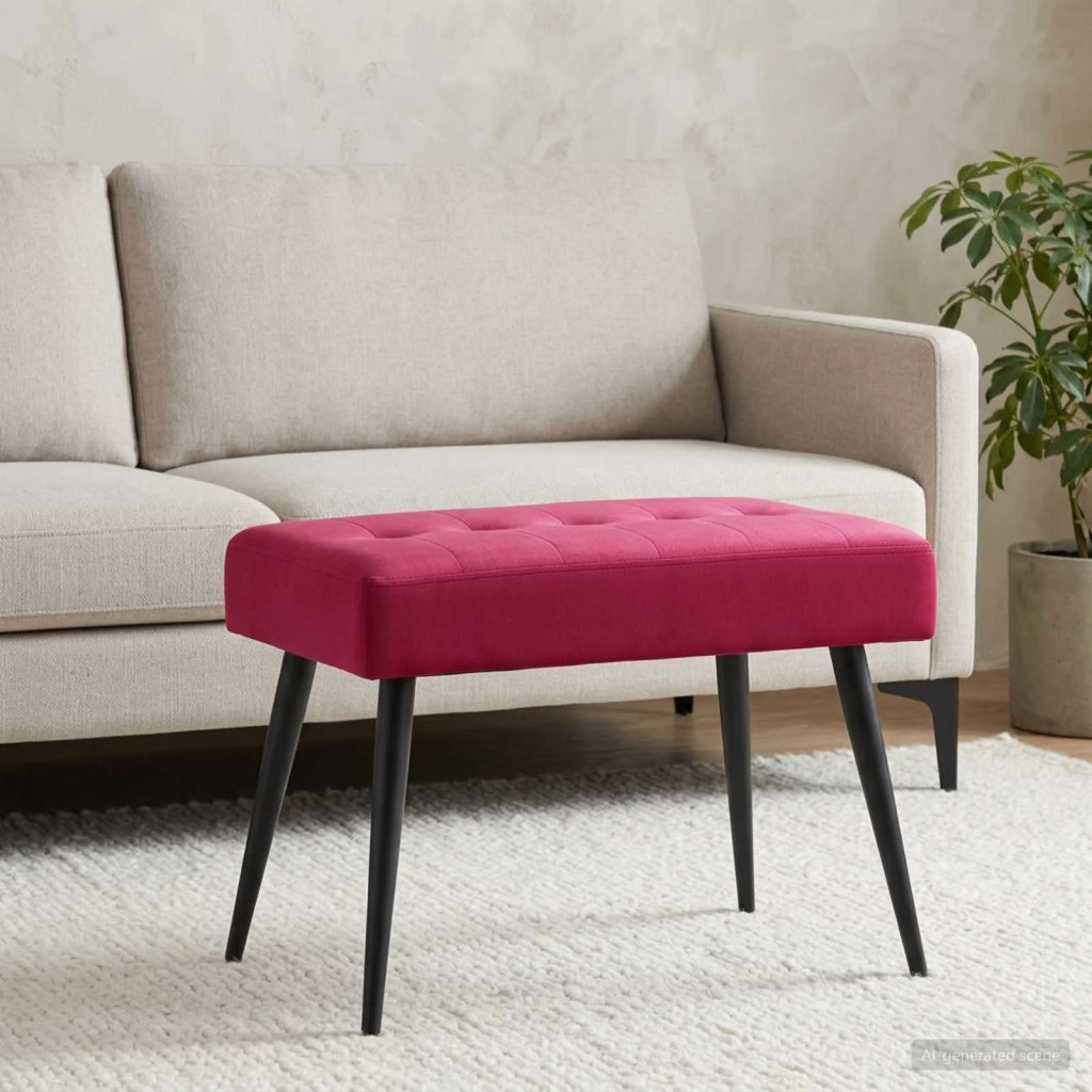 Panchina con bottoni imbottiti Rosso Vino 60 x 40 x 45 cm 42038506