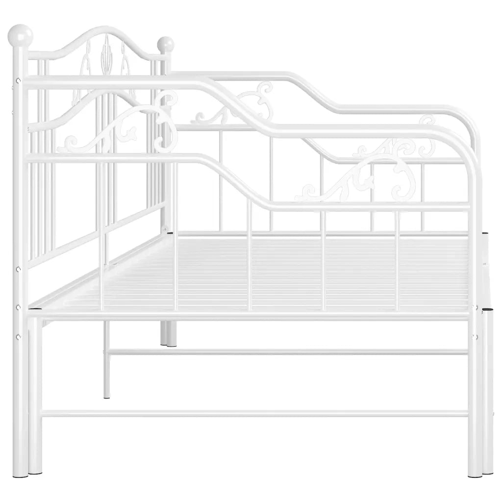 Telaio Divano Letto Estraibile Bianco in Metallo 90x200 cm 324765