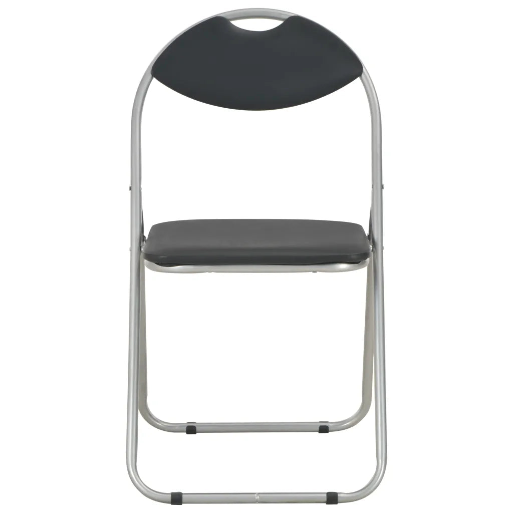 Sedie da Pranzo Pieghevoli 4 pz Nere in Similpelle  cod mxl 14345