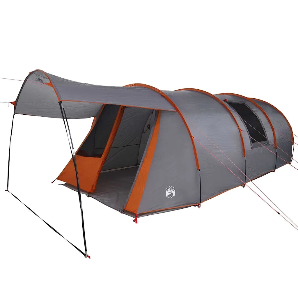 Tenda tunnel per 4 persone con tetto Grigio e arancione