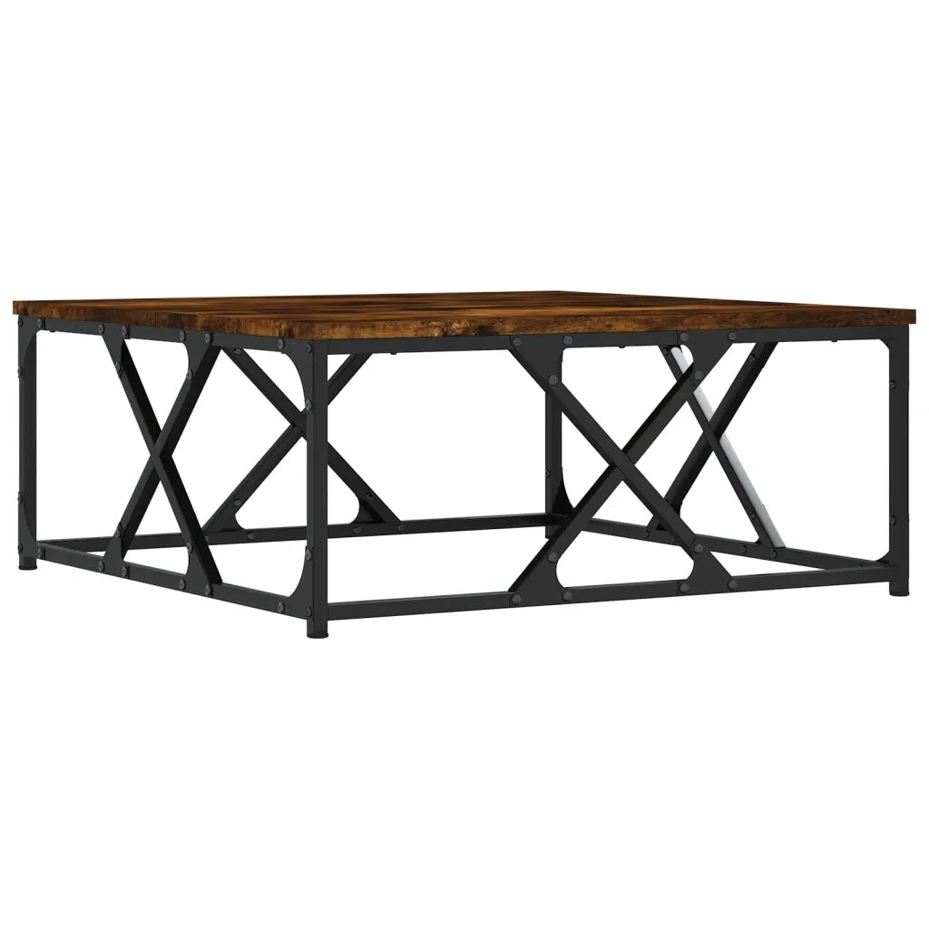 Tavolino da Salotto-Tavolino da soggiorno-Tavolo Rovere Fumo 70x70x30cm in Legno Multistrato