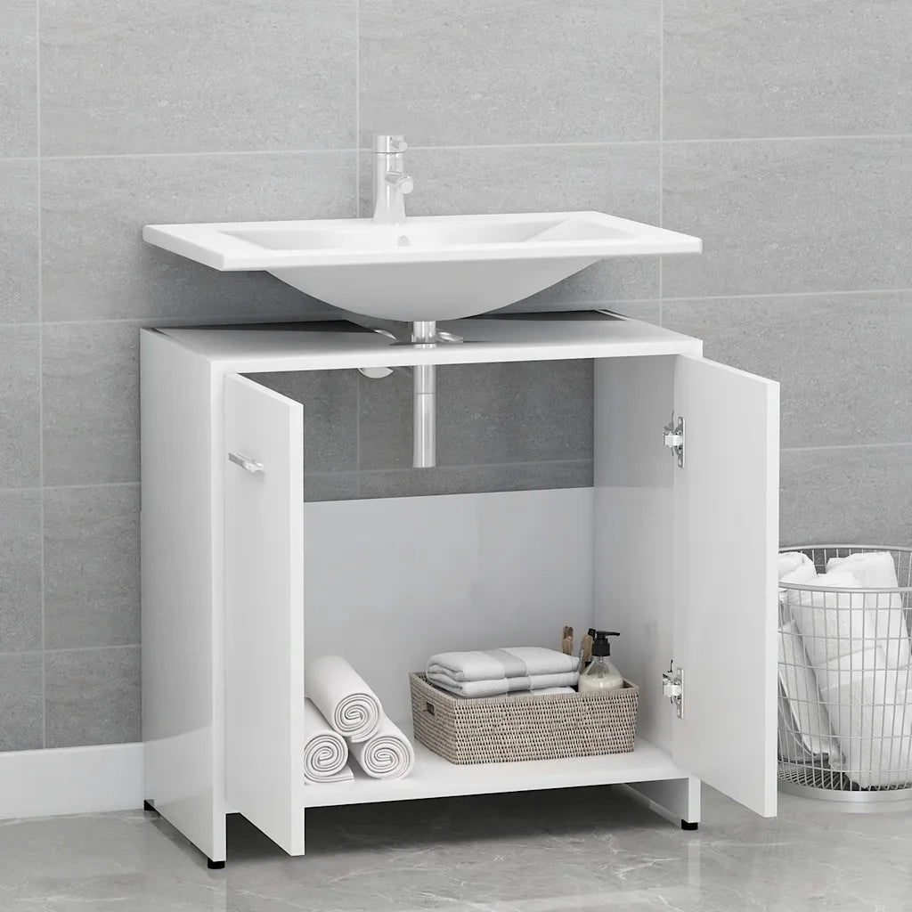 Armadio da Bagno | Mobile da Bagno Bianco 60x33x61 cm in Legno Multistrato