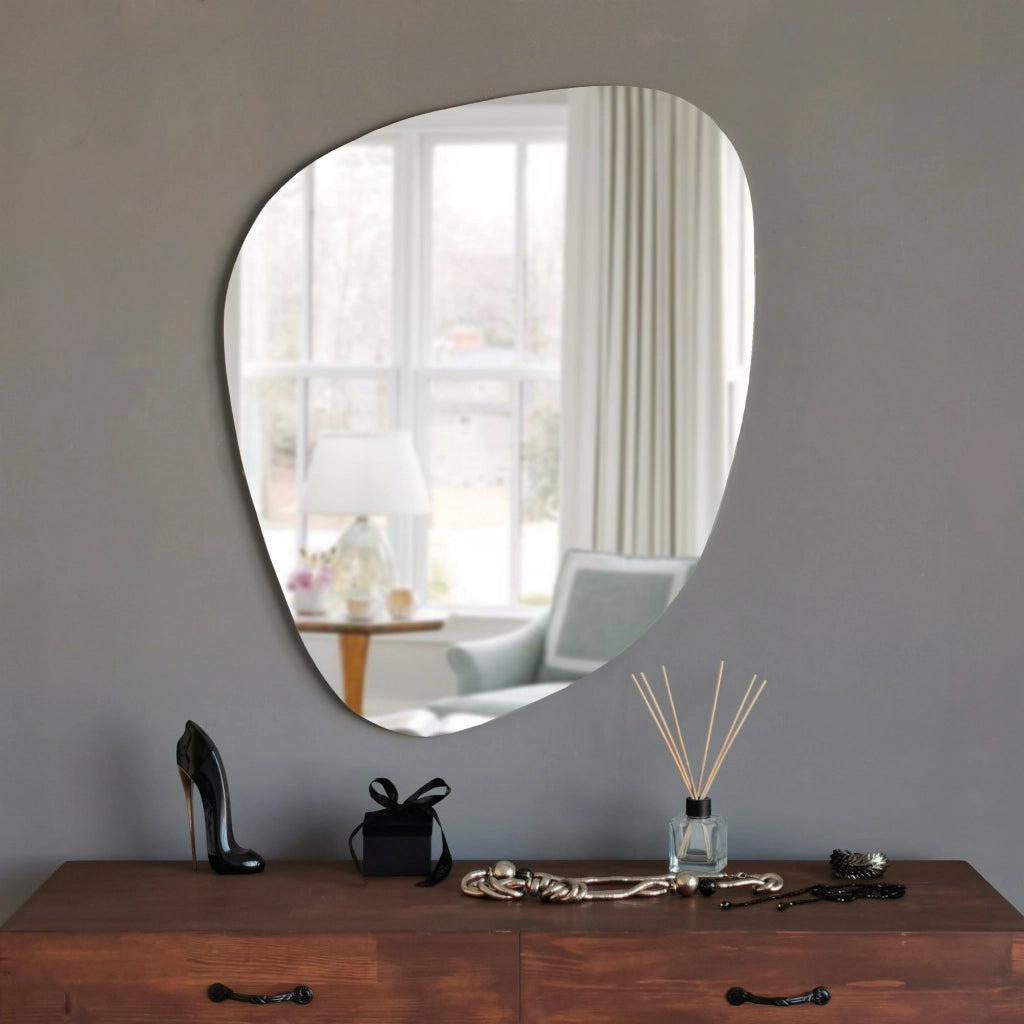 Valbrona, Specchio Forma Ovale, 85x67h cm Bianco