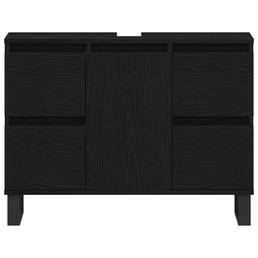 Mobile da Bagno Rovere Nero 80 x 33 x 60 cm Legno multistrato 862895