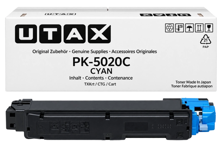 ORIGINAL Utax toner ciano PK-5020c 1T02YJCUT0 ~5000 Seiten