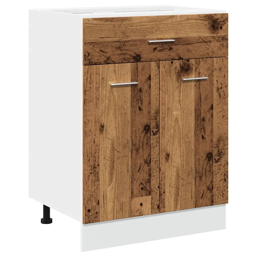 vidaXL Cassettiera “Lyon” Inferiore Legno Antico 60x46x81,5 cm