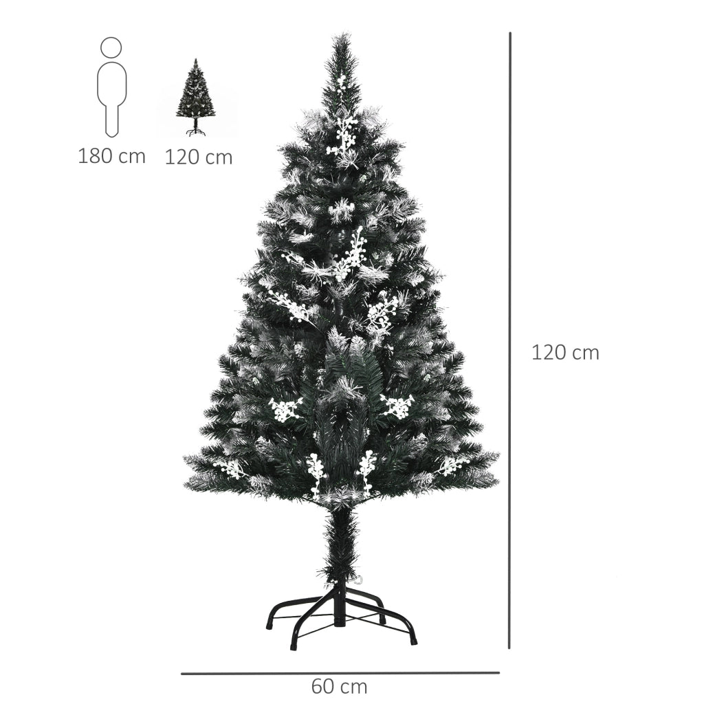 Albero di Natale Artificiale 120 cm ¨C zephmum ¨C Verde, Base in Acciaio Pieghevole