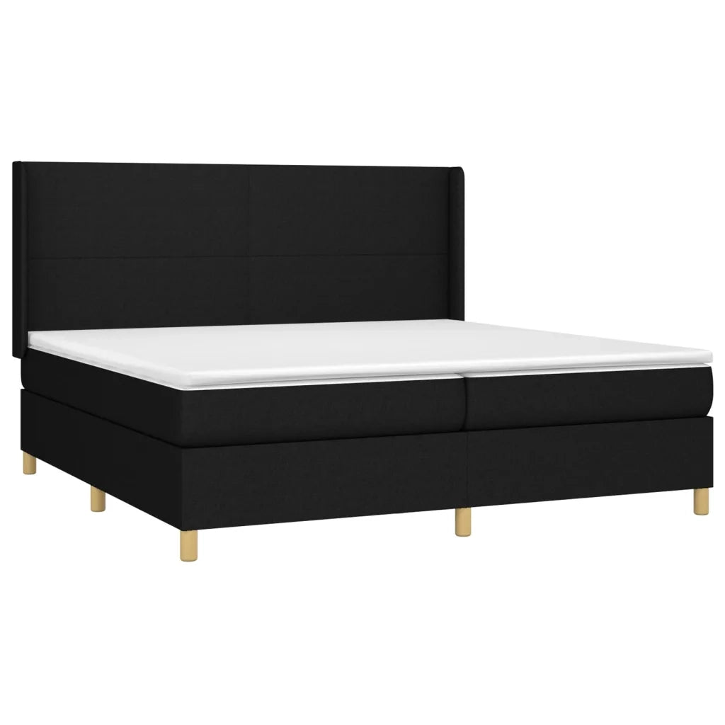 Giroletto a Molle con Materasso Nero 200x200 cm in Tessuto 3131859