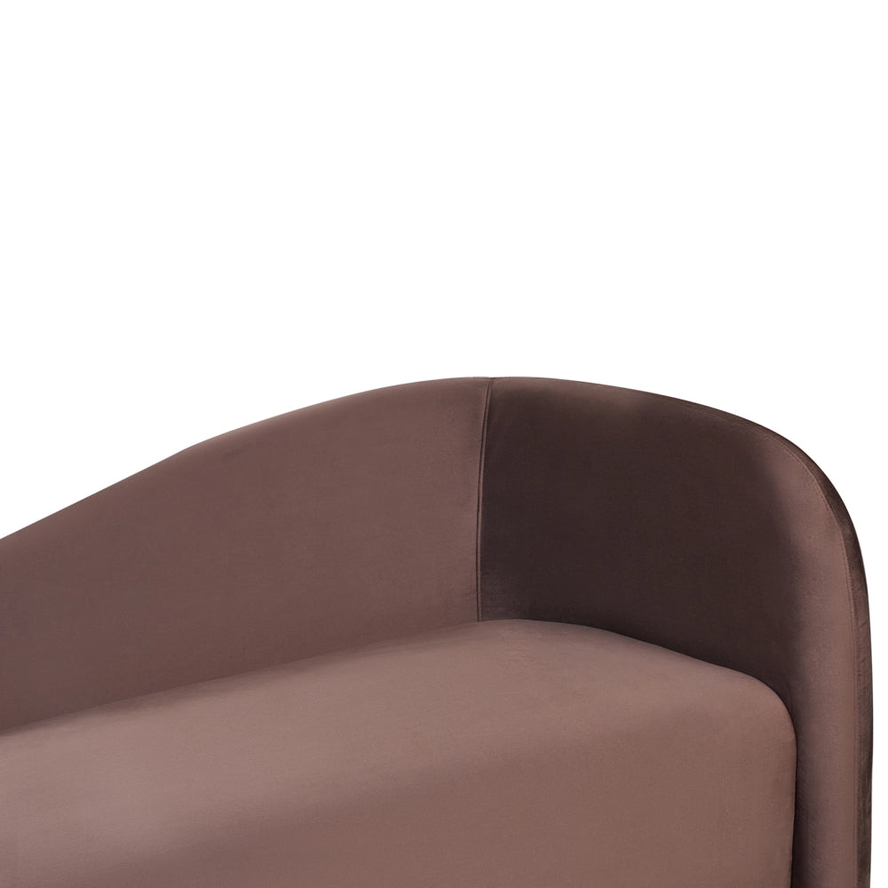 Divano a 3 posti in velluto marrone stile moderno contemporaneo curvo soggiorno