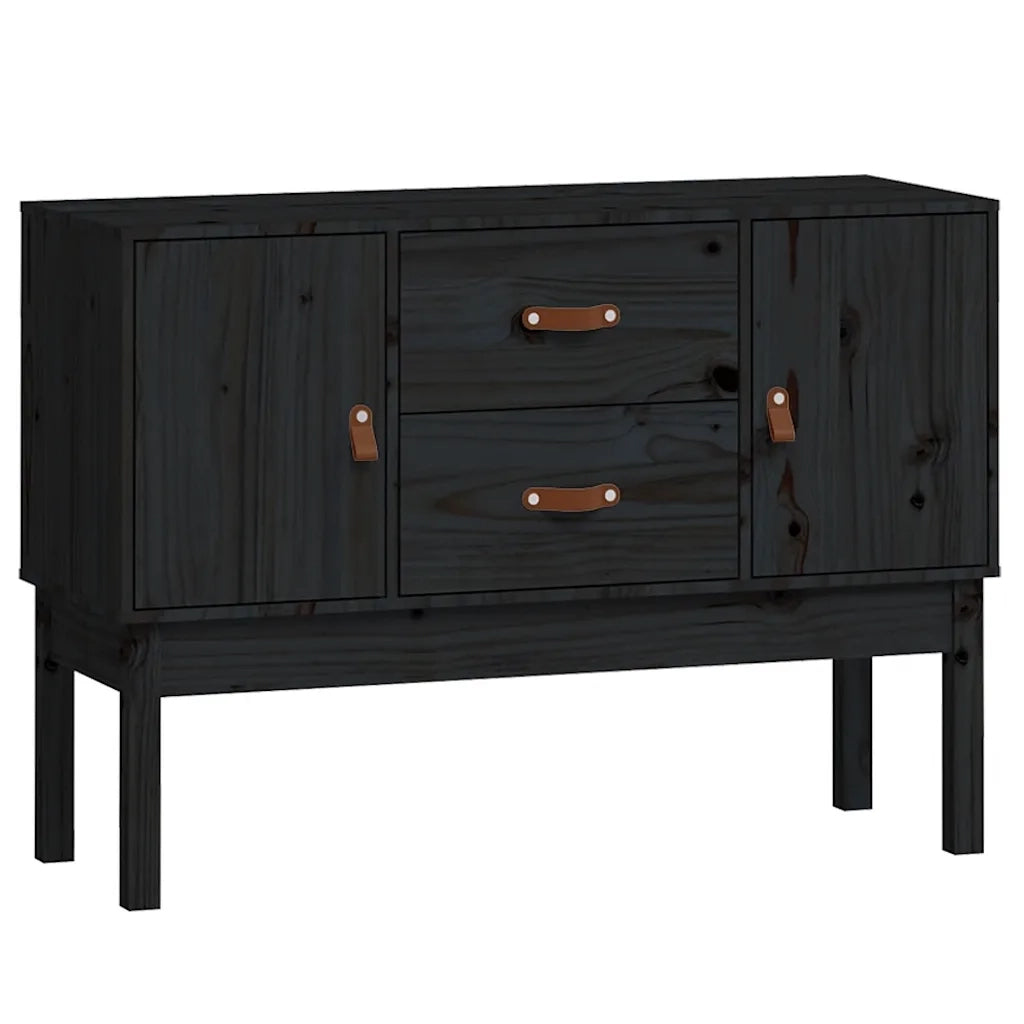 Credenza | Madia | Buffet da pranzo | Armadio da pranzo Nera 110x40x78 cm in Legno Massello di Pino