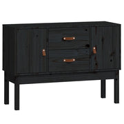 Credenza | Madia | Buffet da pranzo | Armadio da pranzo Nera 110x40x78 cm in Legno Massello di Pino