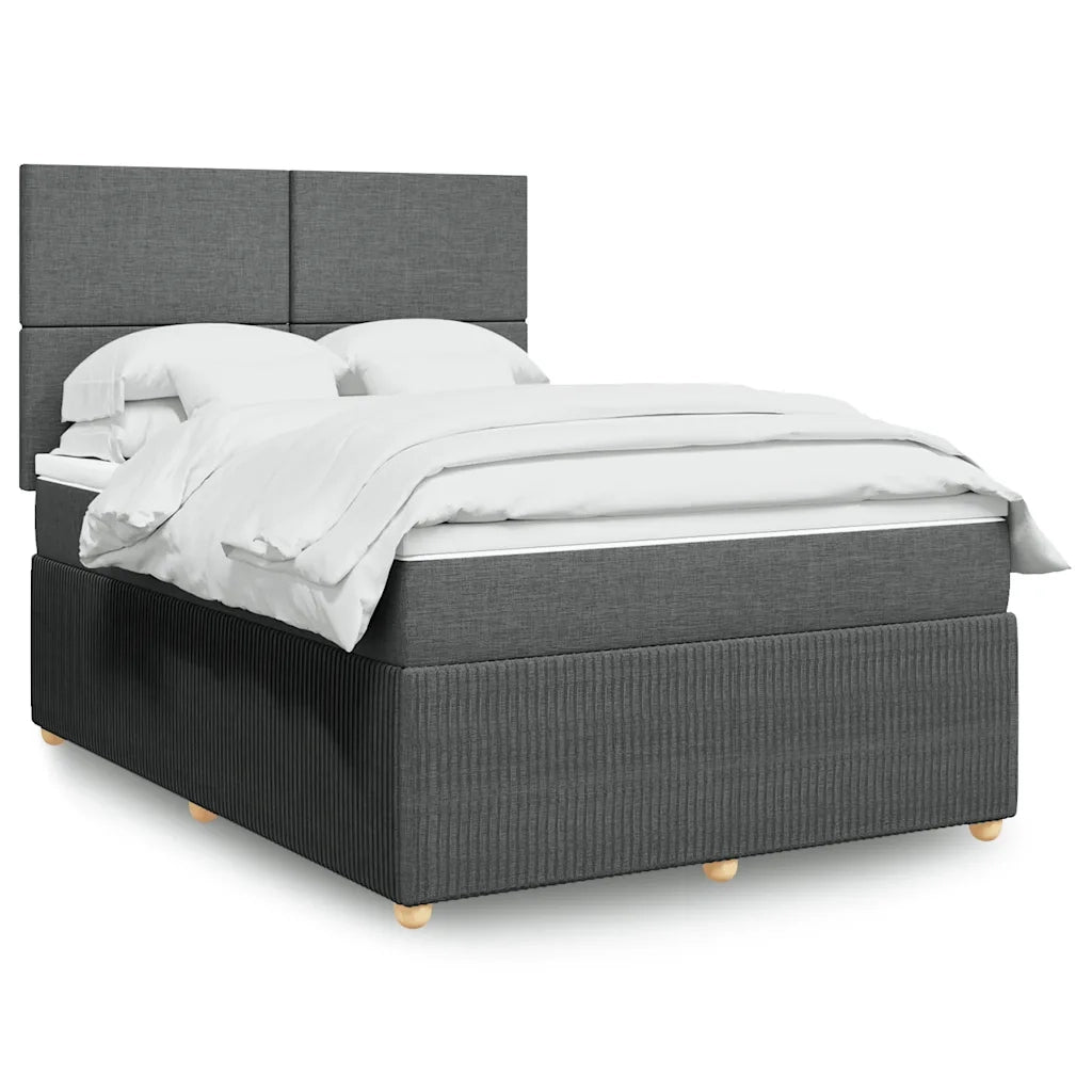 Giroletto a Molle con Materasso Grigio Scuro 140x200cm Tessuto