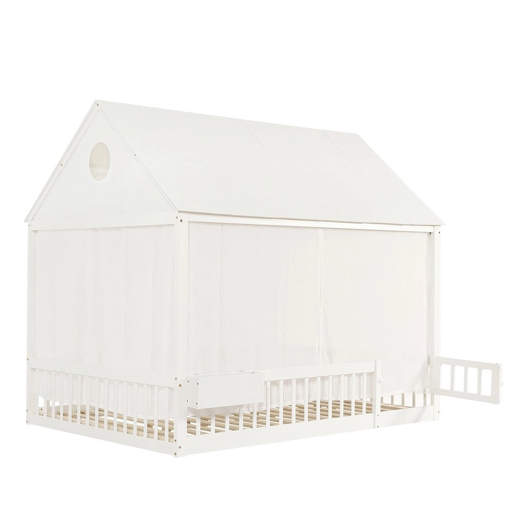 Letto Singolo Bambini Casetta ¨C Xylo ¨C Legno Pino MDF Bianco 140x200