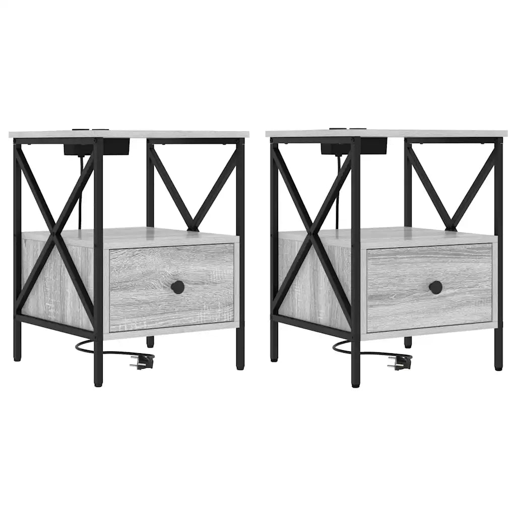 Armadio da Notte 2 pcs Grigio Sonoma 41,5 x 40,5 x 55 cm 859557