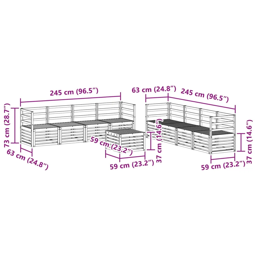 Set divani Legno di Acacia Massello