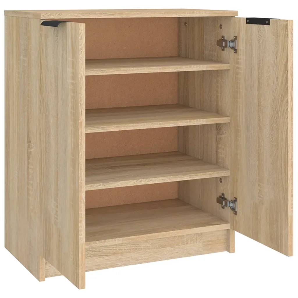 Scarpiera-Scaffale per scarpe Rovere Sonoma 59x35x70 cm in Legno Multistrato