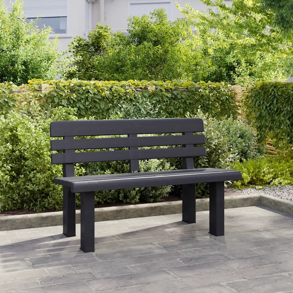 Panchina da Giardino | Panca da Giardino Antracite 110x52x71 cm in Polipropilene