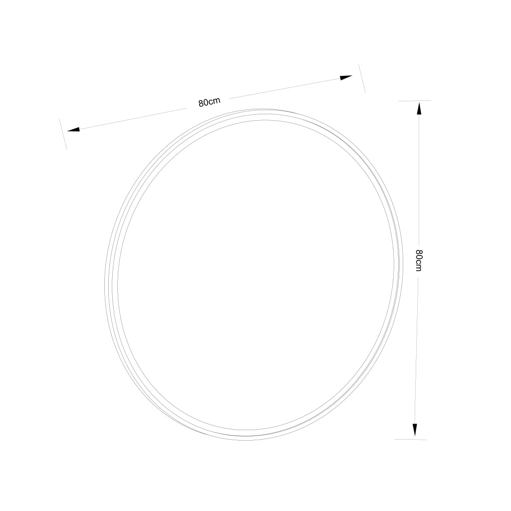 SPECCHIO DA BAGNO LED rotondo 90x90 cm argento con funzione antiappannamento