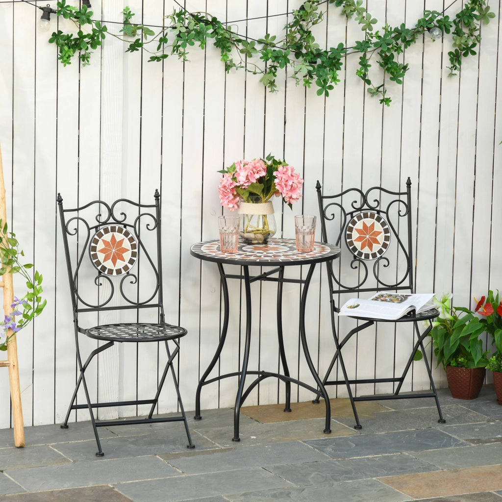 Set di sedie da bistro 2 posti con tavolino ¨C zephmum ¨C metallo nero