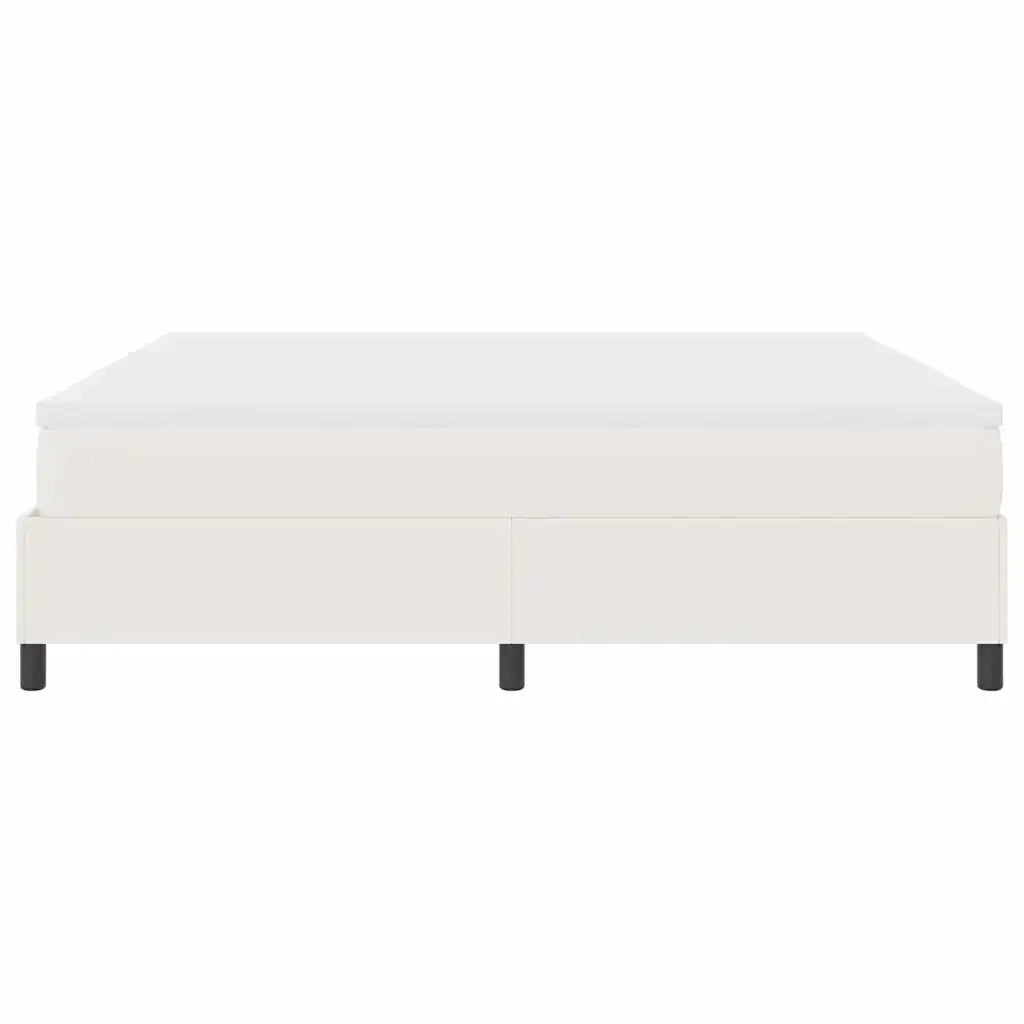 Letto a molle Crema e Bianco 200 x 200 cm Tessuto in Cords