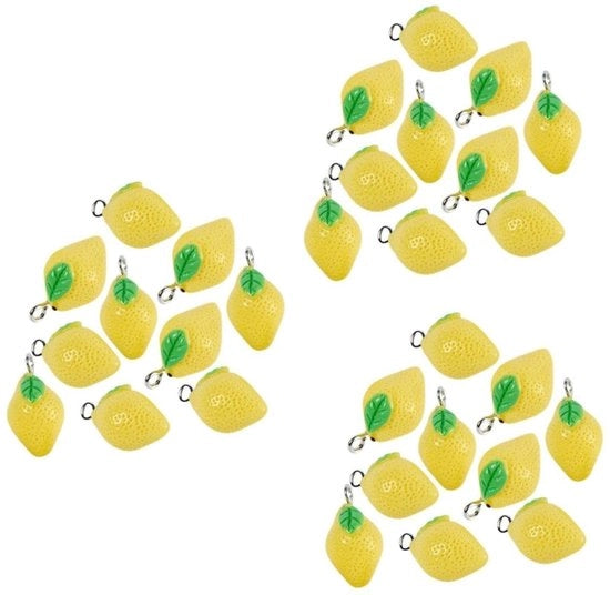 Hanger per Citroen - 20 Stuks - Accessori per Creare Gioielli - Mini Charms per Frutta - Plastica - Design Sostenibile
