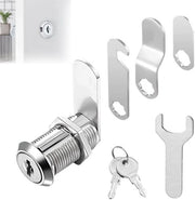 Set di serrature per cassetti 16 mm - cassetti - porte di cassetti - sicurezza - 4 piastre di serratura - lamiera zincata/acciaio inox