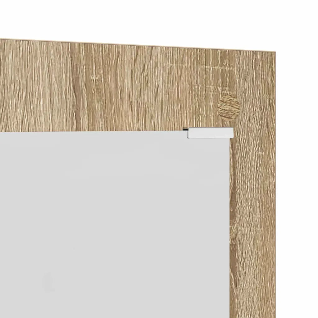 vidaXL Appendiabiti a muro con specchio rovere sonoma 96 x 1.5 x 90 cm