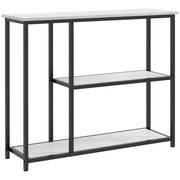 Tavolo console ¨C Zephmum ¨C Effetto marmo, acciaio, bianco, 100 cm