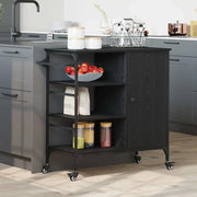 Carrello da Cucina Rovere Nero 87,5 x 39 x 84,5 cm 871665