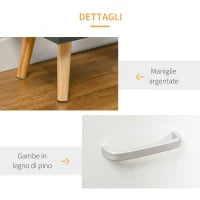 Scarpiera Salvaspazio per 8 Paia di Scarpe con 2 Ante e Armadietto, 80x25.5x112.5cm, Grigio e Bianco