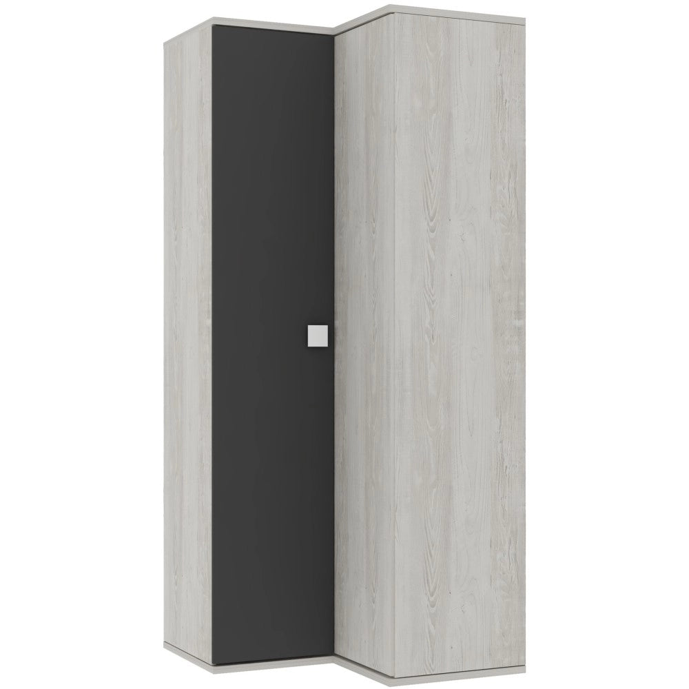 Armadio angolare 98x96x223h colore bianco consumato antracite