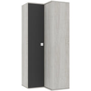 Armadio angolare 98x96x223h colore bianco consumato antracite