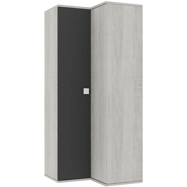Armadio angolare 98x96x223h colore bianco consumato antracite