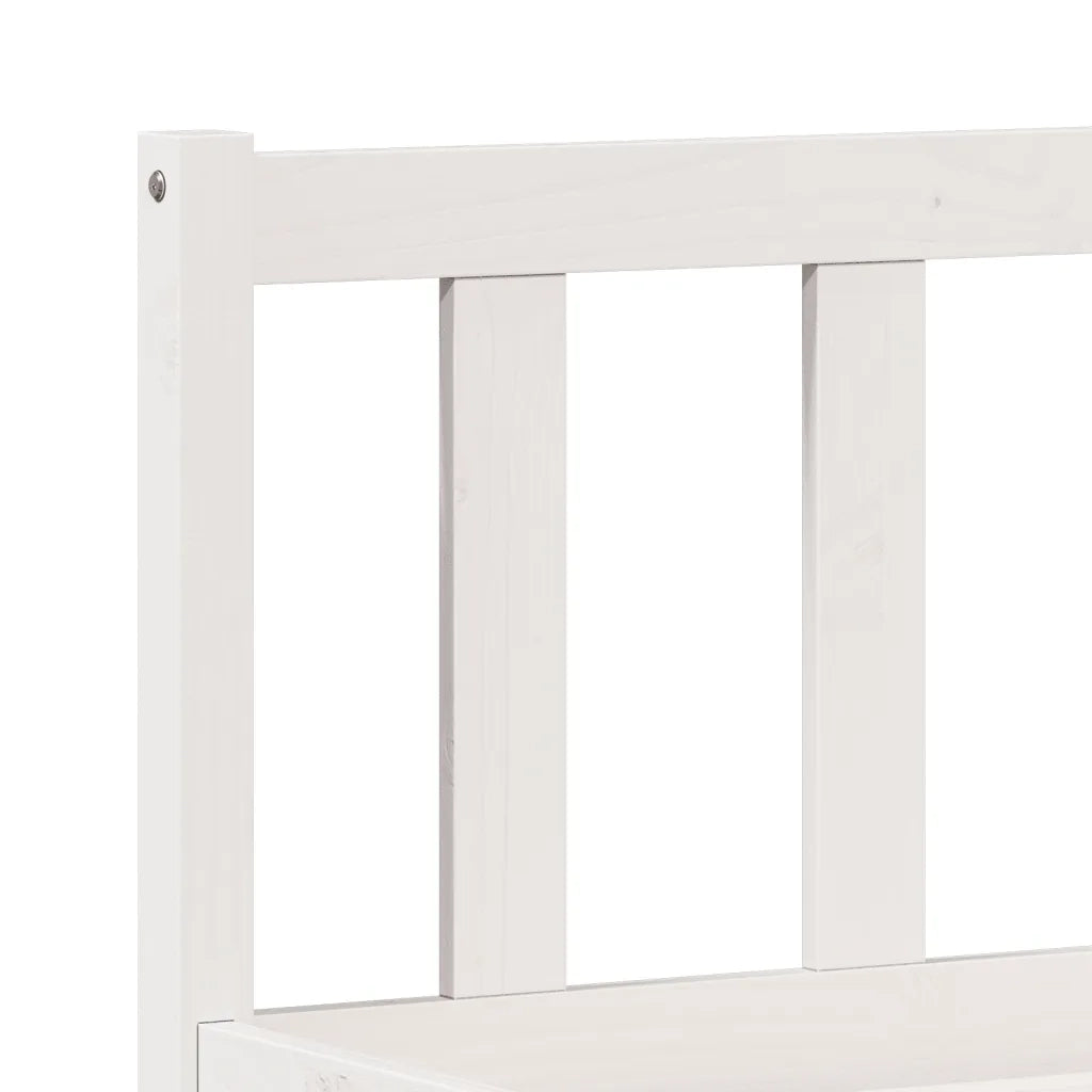 Letto Extra Lungo senza Materasso Bianco 200x210 cm in Pino 852441