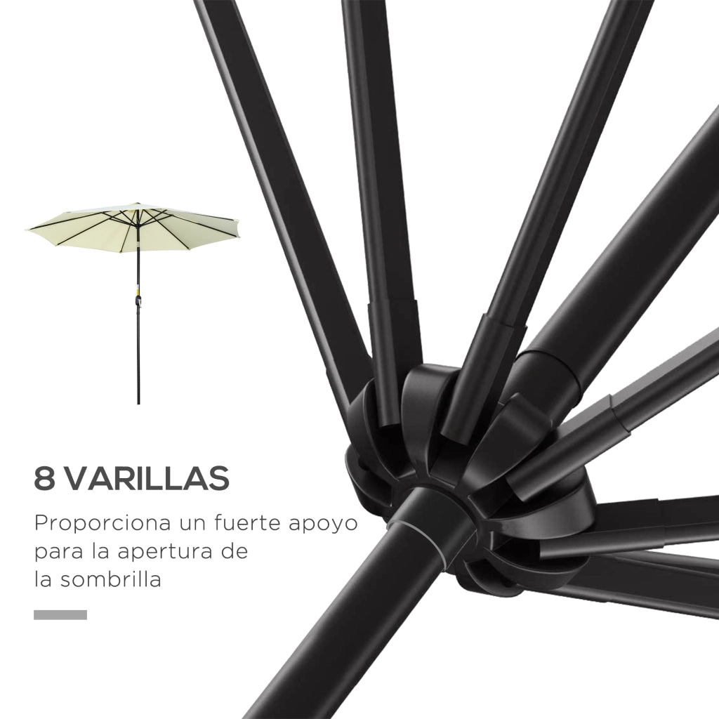 Ombrellone da Giardino con Manovella ¨C Zephmum ¨C Beige ?295x250 cm