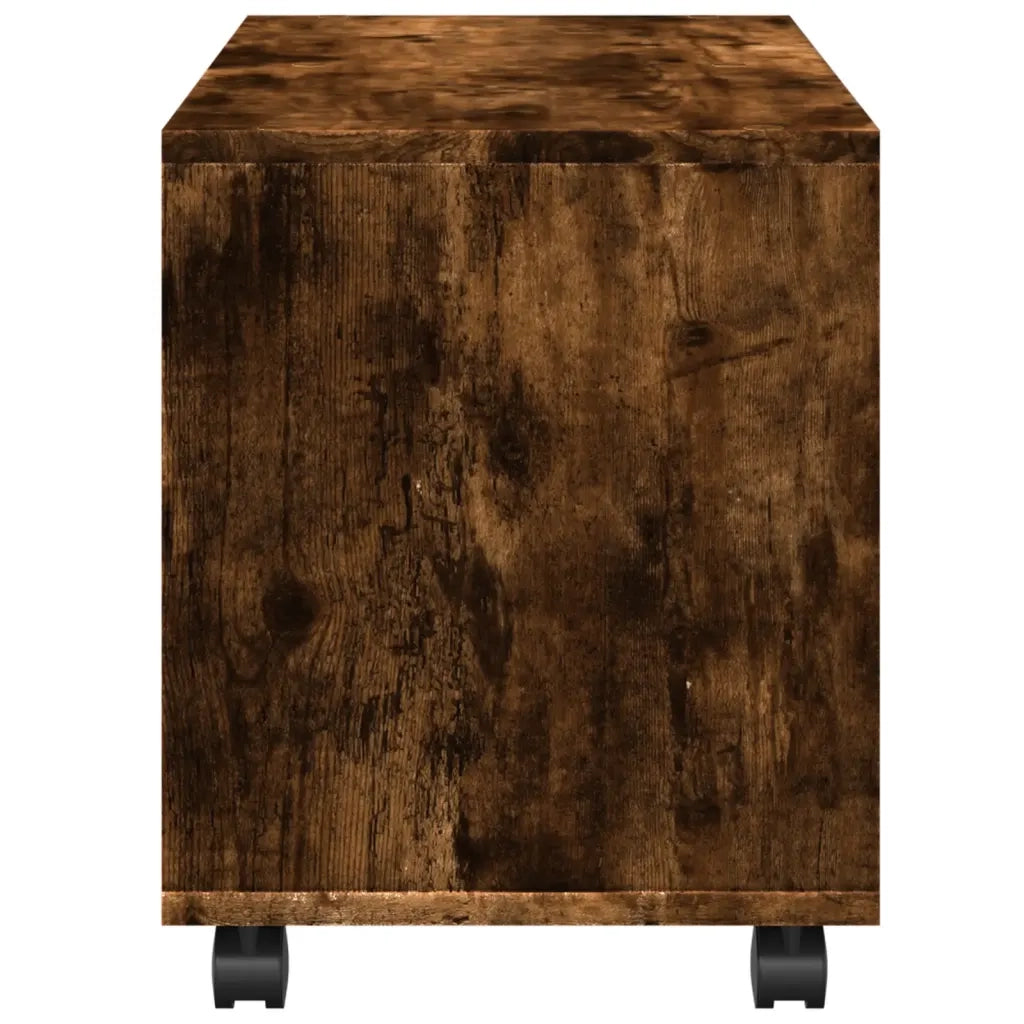Mobiletto con Ruote Rovere Fumo 72x33x42,5 cm in Truciolato