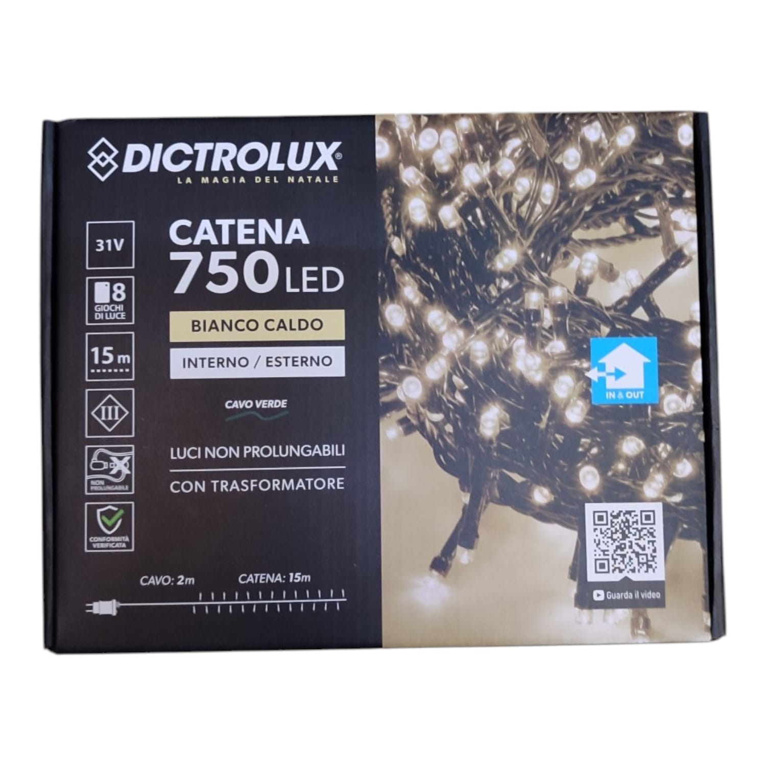 LUCI 750 LED BIANCO CALDO PER ESTERNO