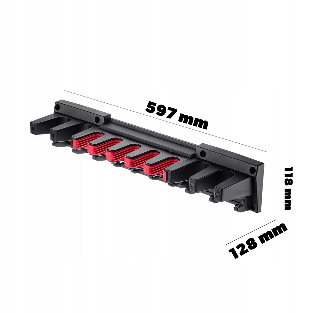 Portautensili da parete KADAX per scope e rastrelli, ideale per officine e garage, 60 cm.