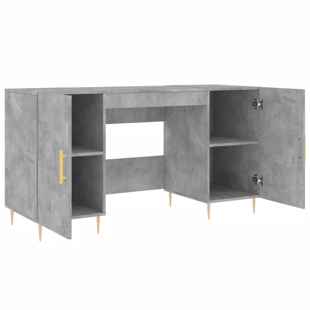 Scrivania Grigio Cemento 140x50x75 cm in Legno Multistrato 829536