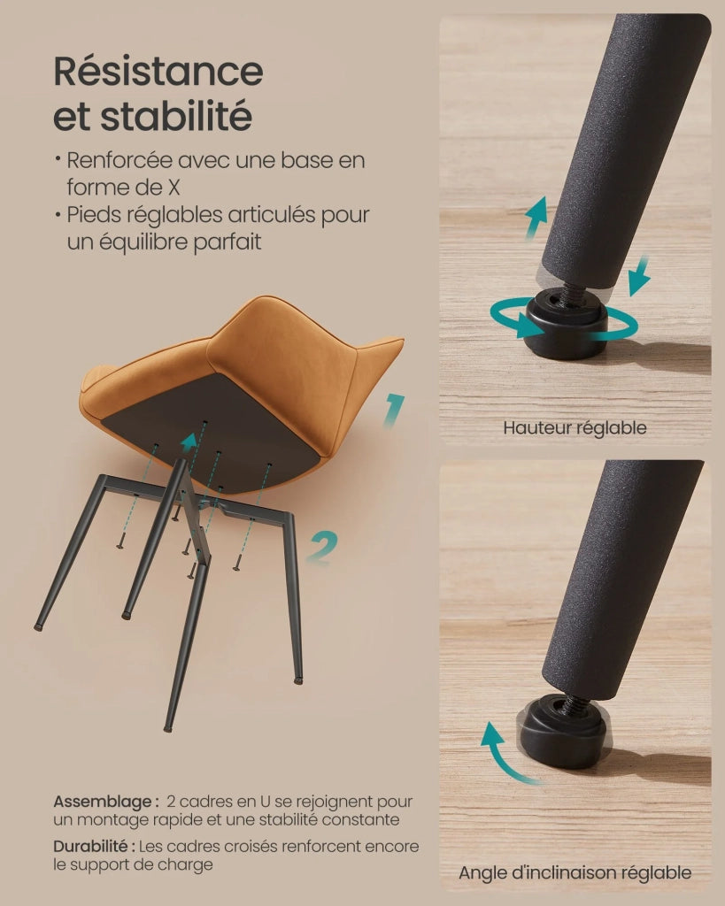 Sedia da pranzo poltrona seduta imbottita con braccioli larghezza seduta 49 cm gambe in metallo rivestimento in velluto portata 110 kg per soggiorno o camera da letto marrone 12_0004908