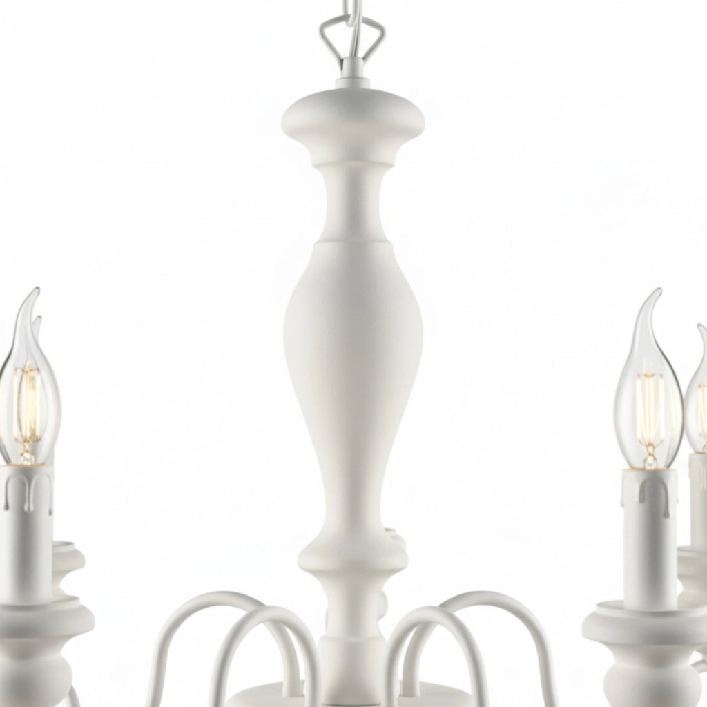 Lampadario Shabby Chic Cascina Bianco 5 Luci E14