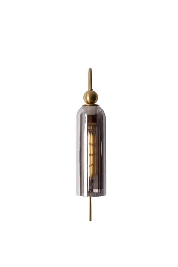 Applique vintage Campanila ottone vetro fumé E27 40W