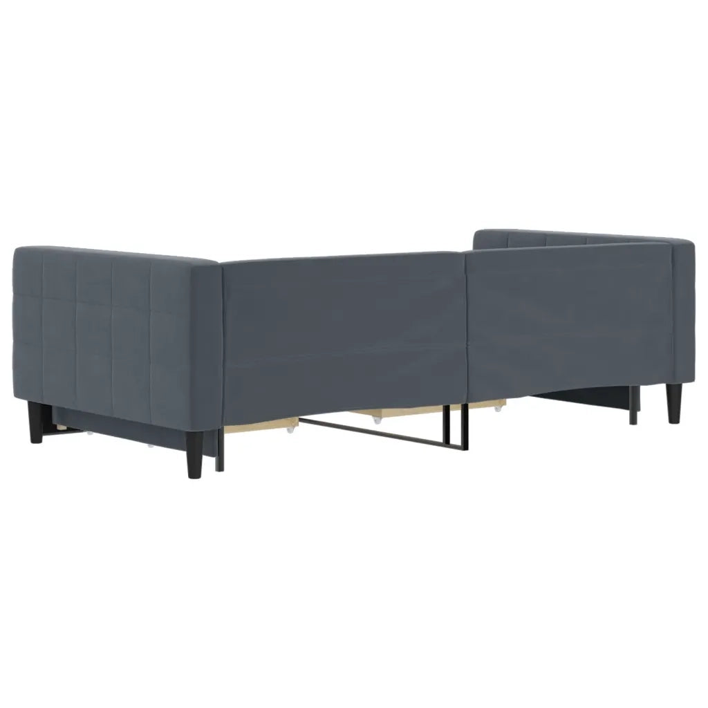 Divano Letto Estraibile Cassetti-Sofa Letto-Daybed Grigio Scuro 100x200cm Velluto 958370