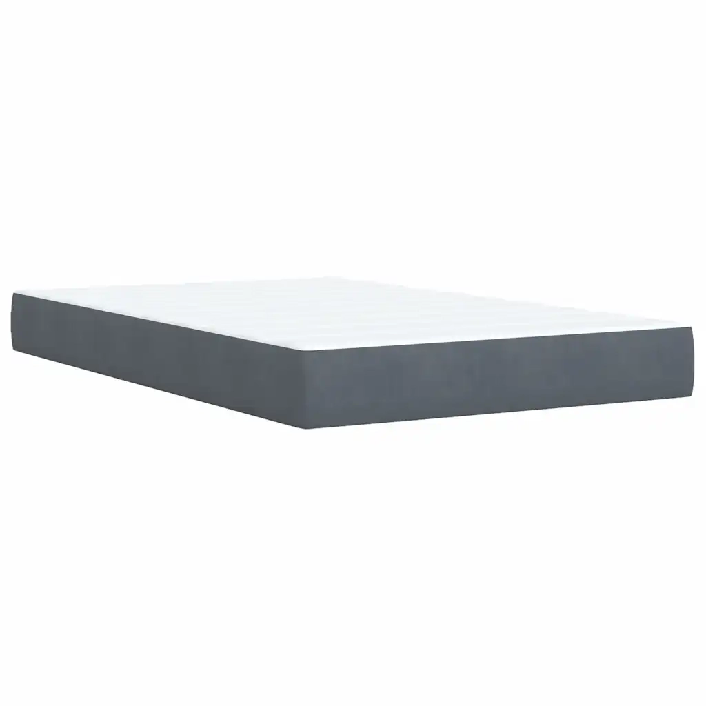 Giroletto a Molle con Materasso Grigio Scuro 120x200 cm Velluto 3287711