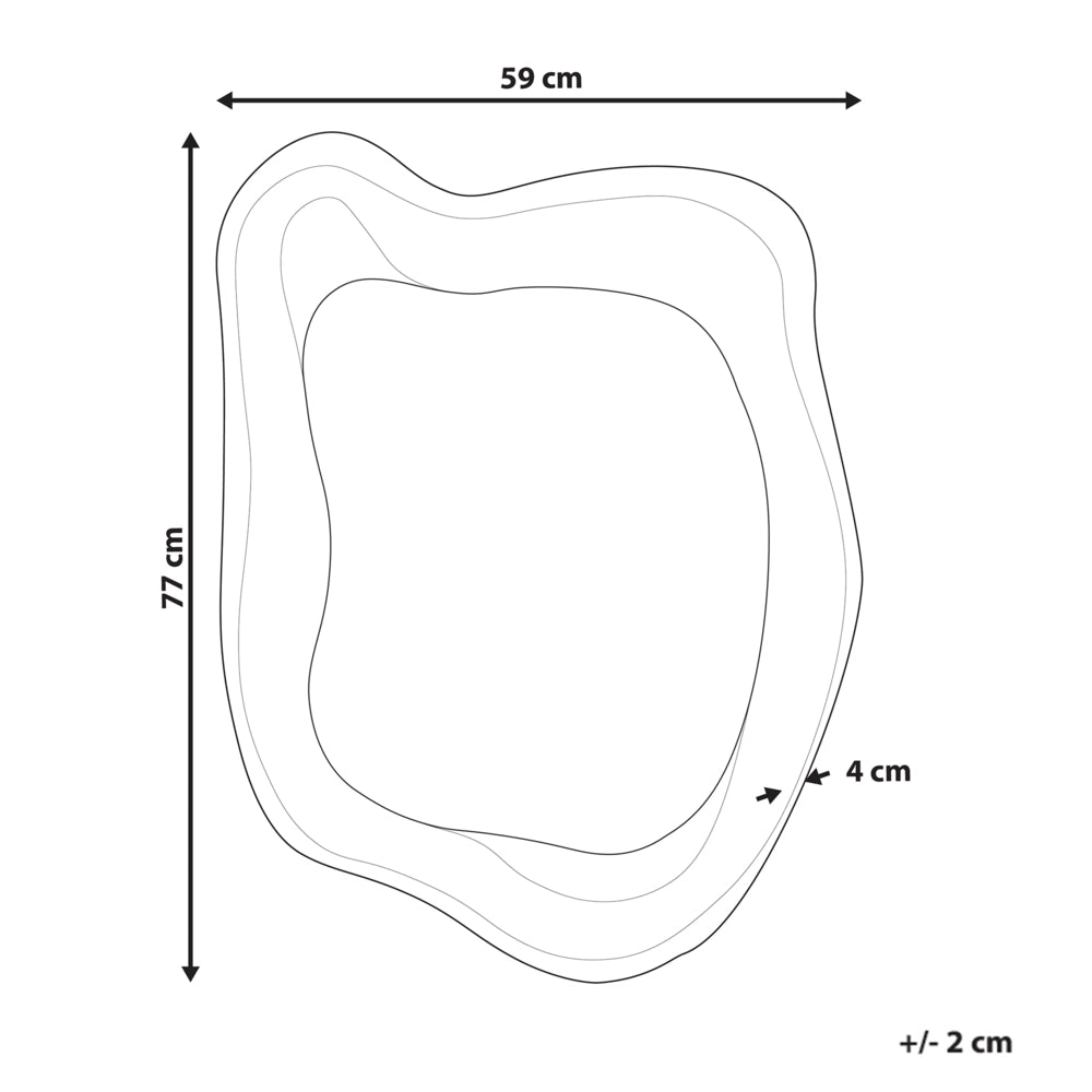 Specchio da parete MDF oro 77x59 cm Forma irregolare Decorazioni Accessori per la casa Decorativi
