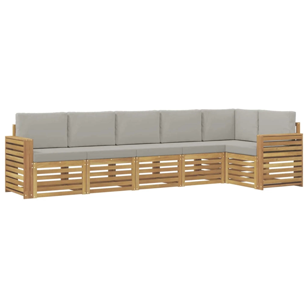 Set di divani da esterno 6 pcs Bianco e Grigio Chiaro 3391921