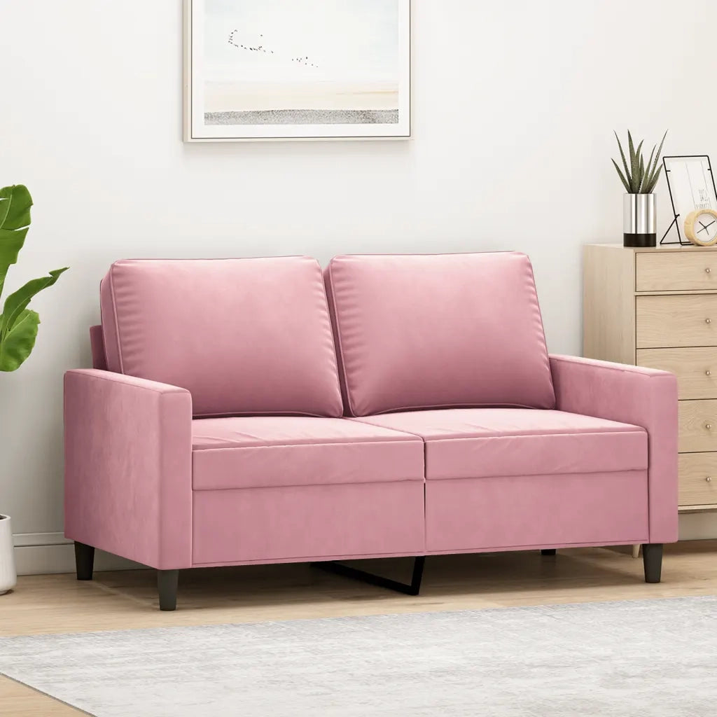 vidaXL Divano a 2 Posti Rosa 120 cm in Velluto