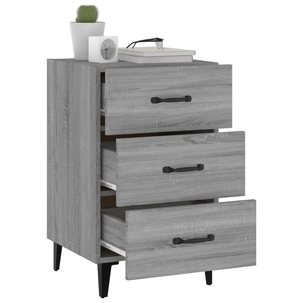 Comodino-Tavolino da notte Grigio Sonoma 40x40x66 cm in Legno Multistrato