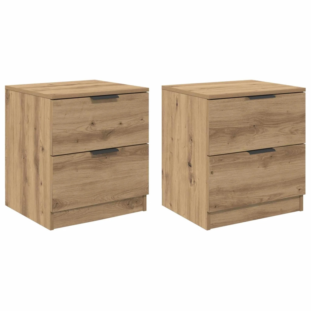 Armadio da Notte 2 pcs Rovere artigianale 45 x 39 x 50cm