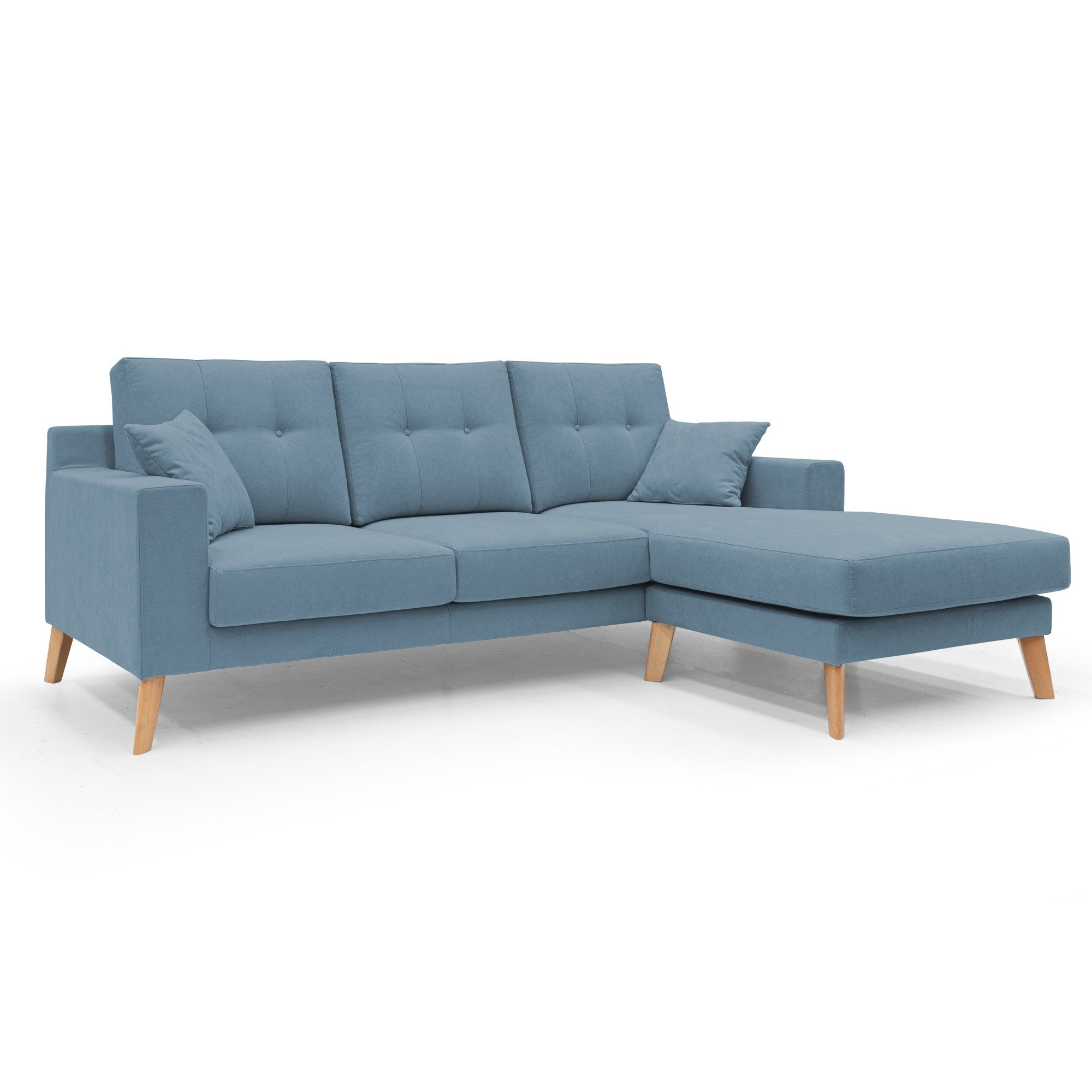 Danish Divano angolare REVERSIBILE in tessuto morbido impermeabile T02 237 cm carta da zucchero